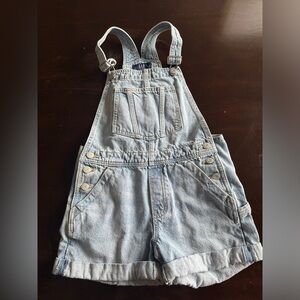 Gap Teen Shortall Light Wash Overall L